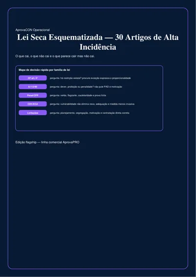 Lei Seca Esquematizada — 30 Artigos de Alta Incidência